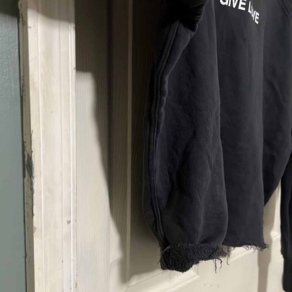 NWOT $98 Spiritual Gangster | Give Love | Raw Hem Loose Threads Hoodie - Picture 6 of 17